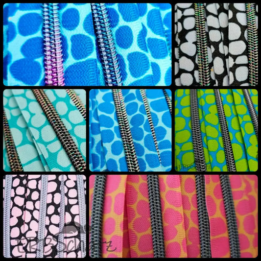 Endlosreißverschluss bedruckt Bubbles Designs