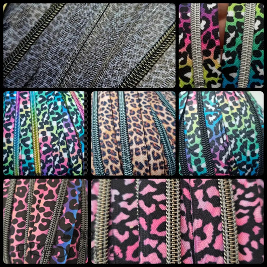 Endlosreißverschluss bedruckt Leo Designs