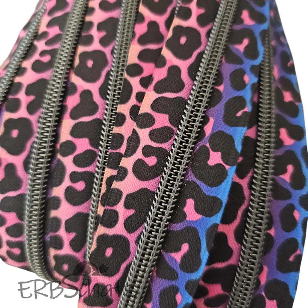 Endlosreißverschluss bedruckt Leo Designs - Leo RosyBlue