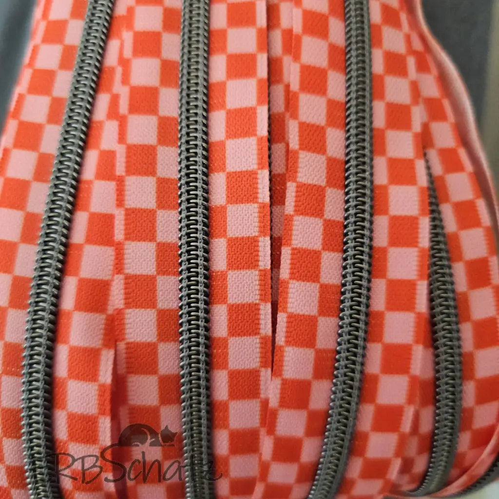 Endlosreißverschluss bedruckt Schachbrett Designs - Gr.5