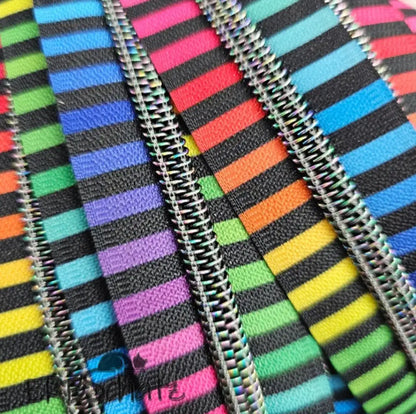 Endlosreißverschluss bedruckt Stripe Designs - Gr.5
