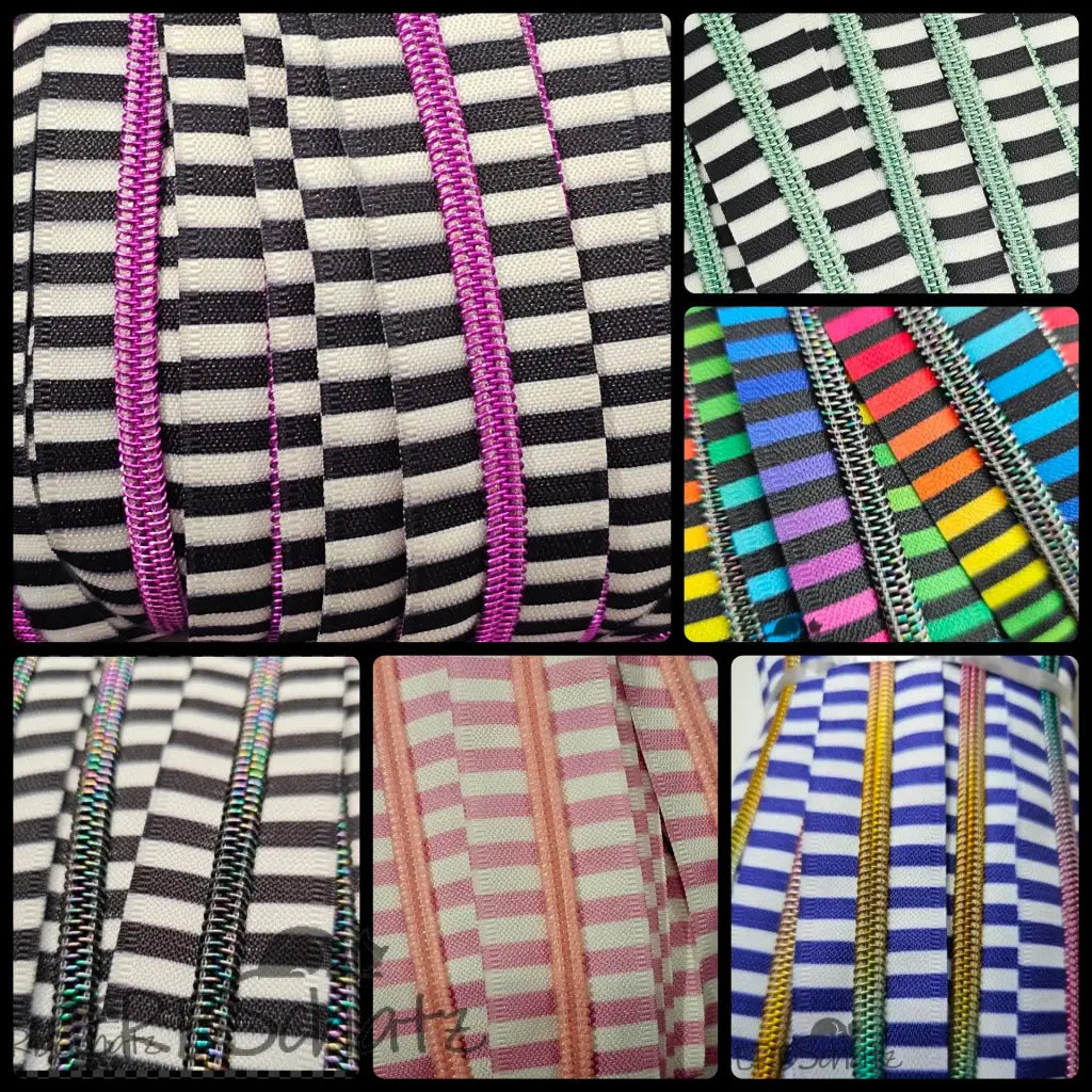 Endlosreißverschluss bedruckt Stripe Designs - Gr.5