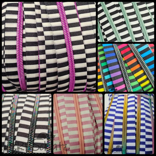 Endlosreißverschluss bedruckt Stripe Designs - Gr.5