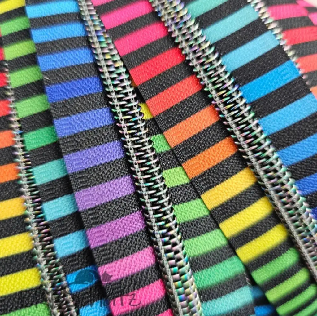 Endlosreißverschluss bedruckt Stripe Designs - Gr.5