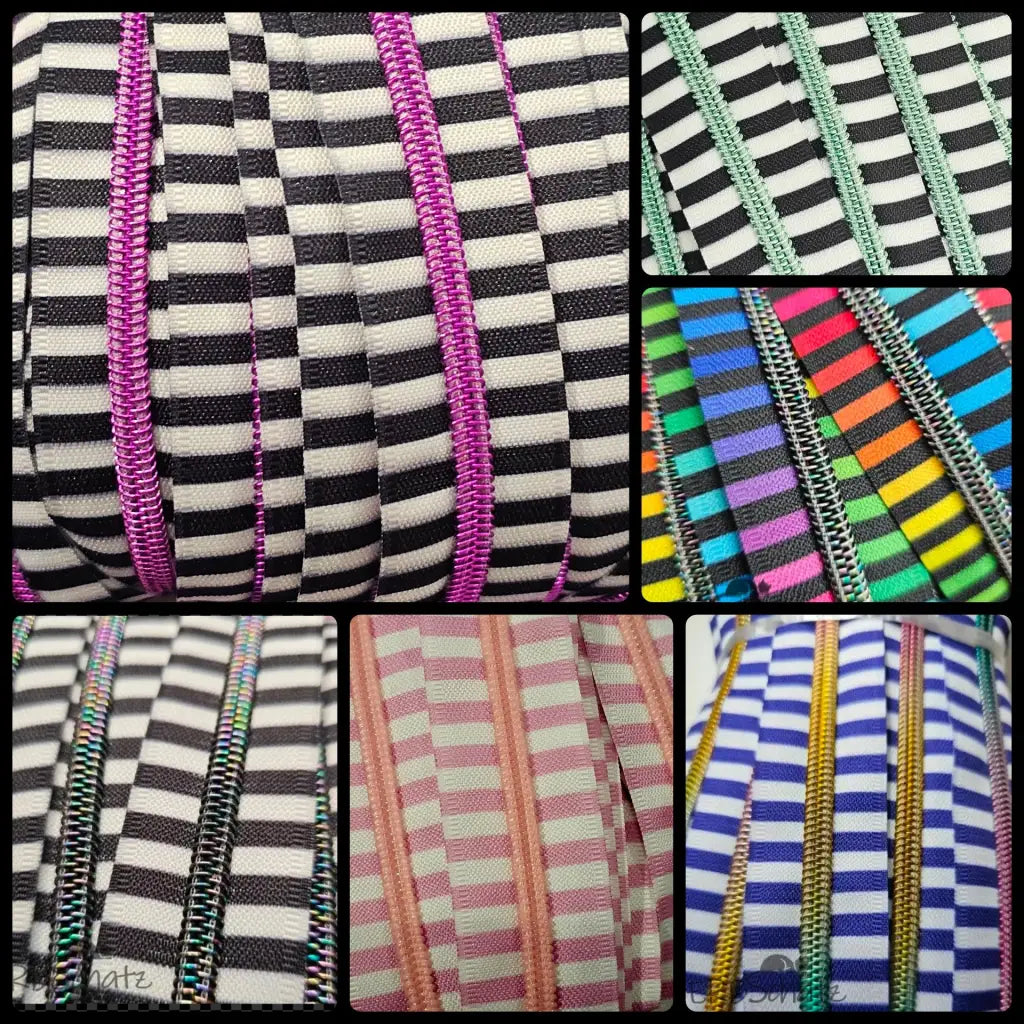 Endlosreißverschluss bedruckt Stripe Designs - Gr.5