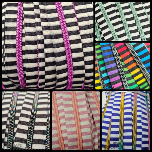 Endlosreißverschluss bedruckt Stripe Designs - Gr.5