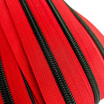 Endlosreißverschluss Black & Red - Gr.5