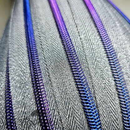 Endlosreißverschluss Purple Dream - Silber