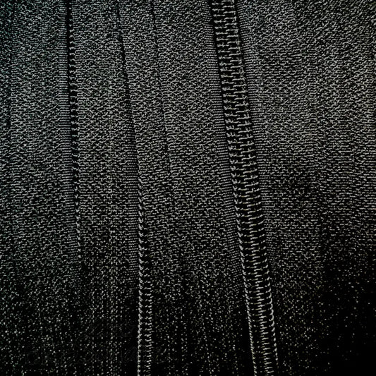 Endlosreißverschluss Ton in Ton - Schwarz