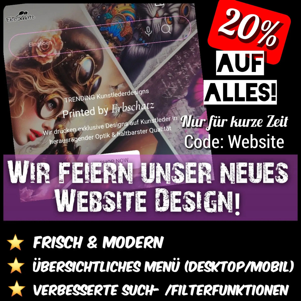 Dampfkraft-inspirierte bedruckte Lederwaren mit kunstvollen Designs und einer Vintage-Ästhetik.