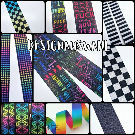 Gurtband bedruckt verschiedene Designs 25mm