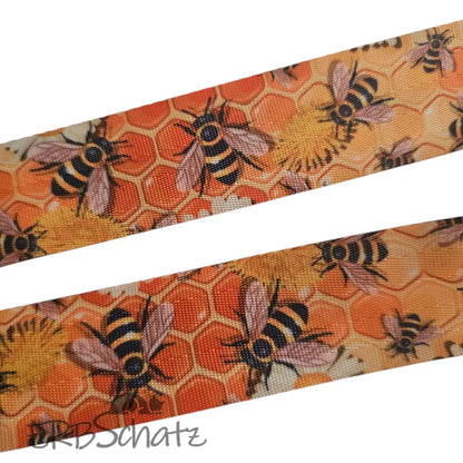 Gurtband bedruckt verschiedene Designs 38mm - Honigbienen