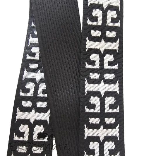 Gurtband Boho Deluxe 38mm - Schwarz Weiß