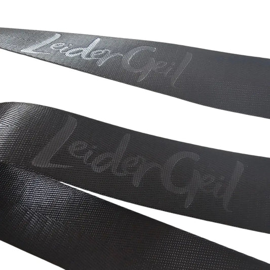 Gurtband Eigenproduktion embossed ’LeiderGeil’ | 38mm