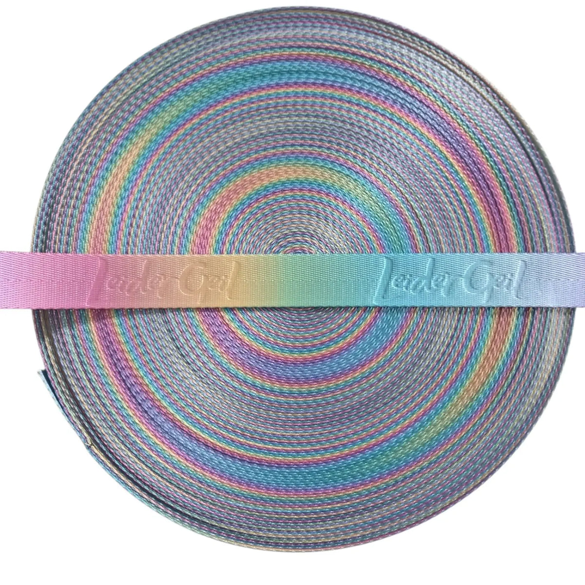 Gurtband Eigenproduktion embossed ’LeiderGeil’ | Pastell