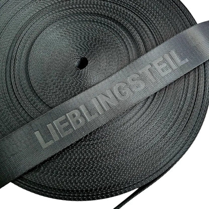 Gurtband Eigenproduktion embossed ’Lieblingsteil’ 38mm