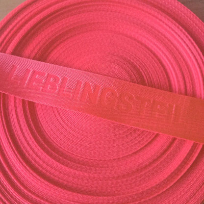Gurtband Eigenproduktion embossed ’Lieblingsteil’ 38mm