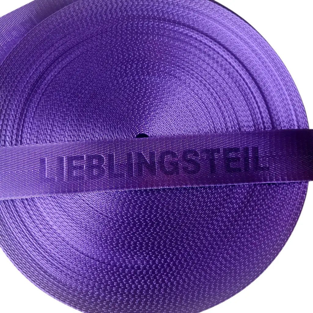 Gurtband Eigenproduktion embossed ’Lieblingsteil’ 38mm