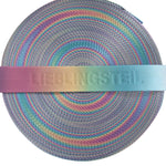 Gurtband Eigenproduktion embossed ’Lieblingsteil’ | Pastell