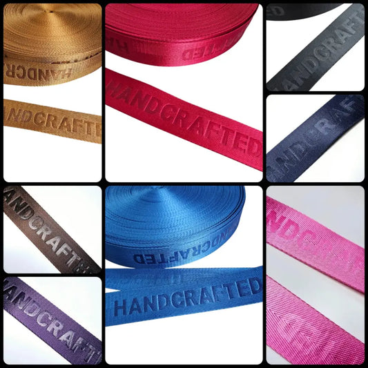 Gurtband embossed ’Handcrafted’ 38mm