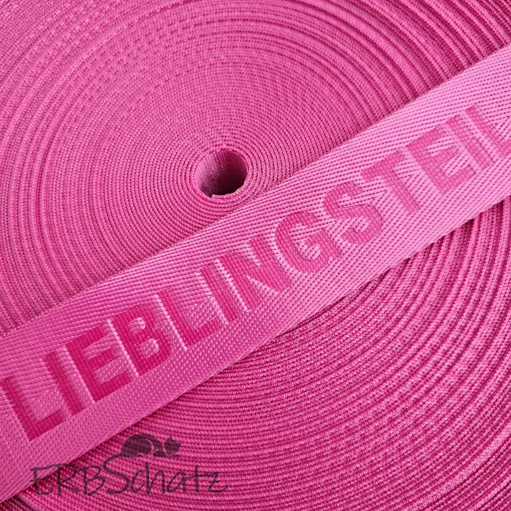Gurtband embossed ’Lieblingsteil’ 38mm