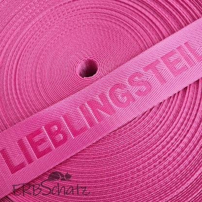 Gurtband embossed ’Lieblingsteil’ 38mm
