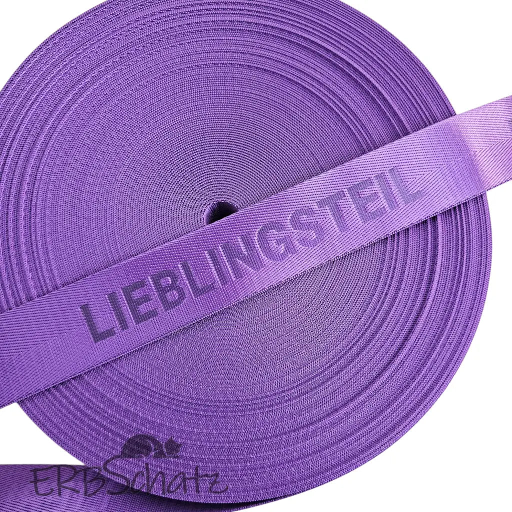Gurtband embossed ’Lieblingsteil’ 38mm
