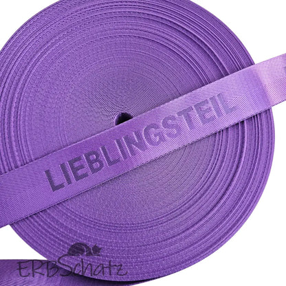 Gurtband embossed ’Lieblingsteil’ 38mm