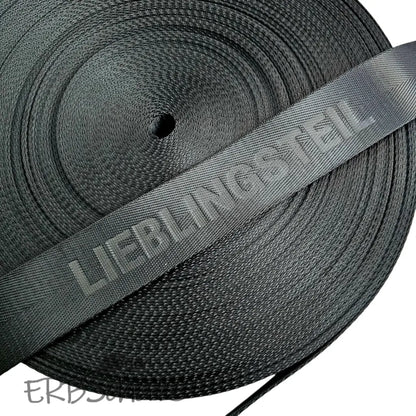 Gurtband embossed ’Lieblingsteil’ 38mm - Black
