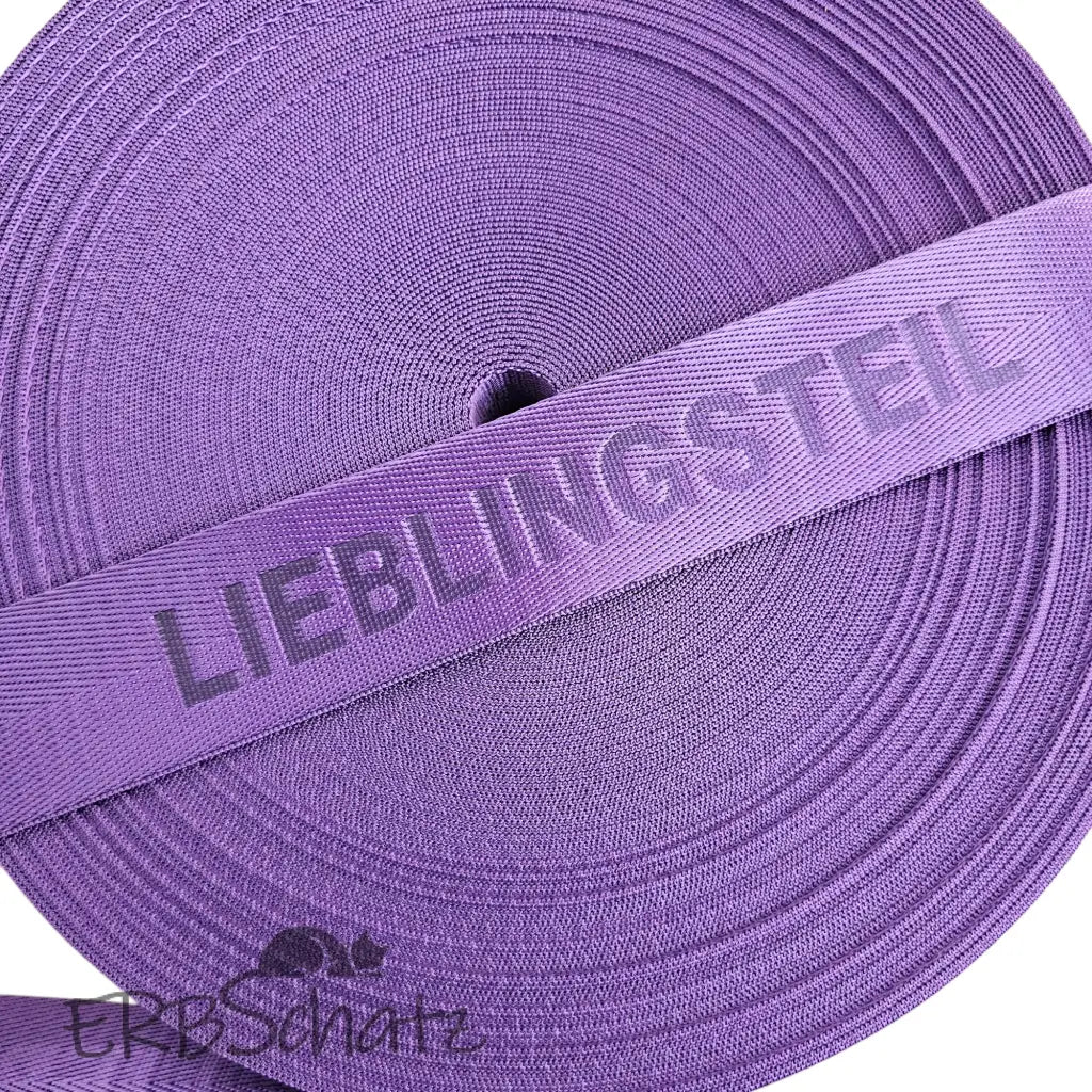 Gurtband embossed ’Lieblingsteil’ 38mm - Vibrant Purple