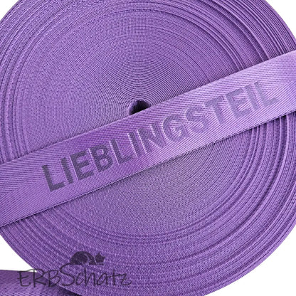 Gurtband embossed ’Lieblingsteil’ 38mm - Vibrant Purple