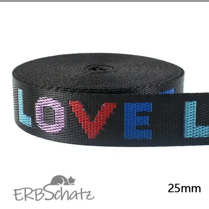 Gurtband LOVE 25mm/38mm - Bunt II 25mm