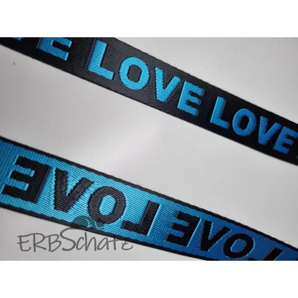 Gurtband LOVE 25mm/38mm - Türkis 25mm