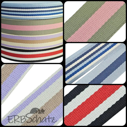 Gurtband Polycotton verschiedene Designs 38mm