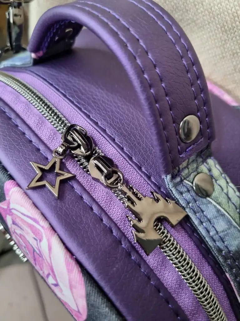 Handtasche Aubergine Rosen Bowlerbag