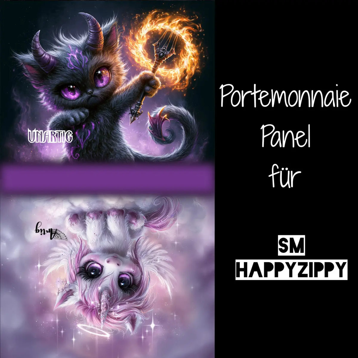 HappyZippy KL Portemonnaie Panel Artig/Unartig | 15x25cm