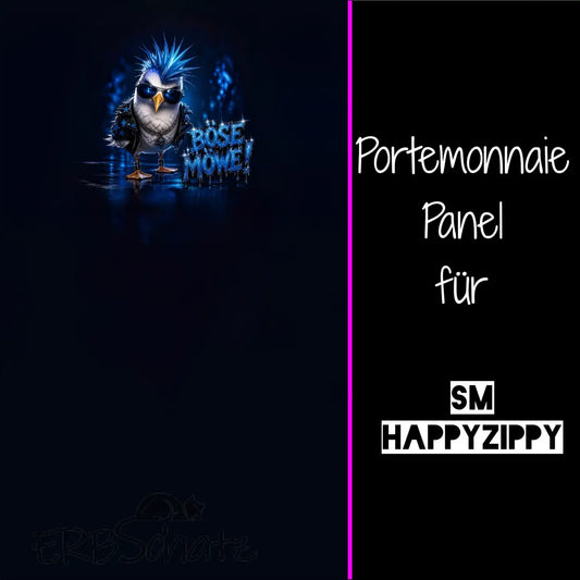 HappyZippy KL Portemonnaie Panel Böse Möwe | 15x25cm - PP