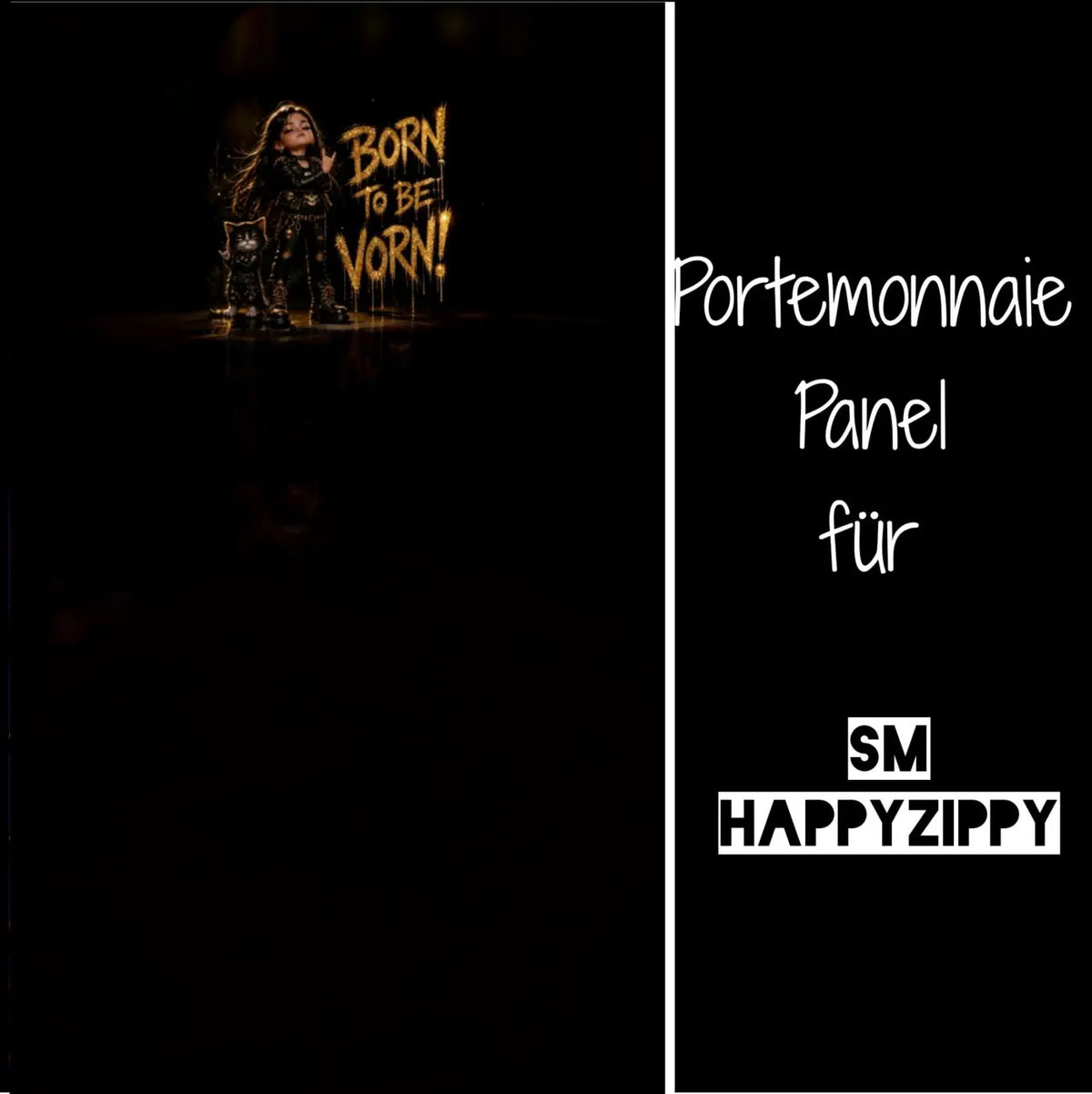 HappyZippy KL Portemonnaie Panel Born to be vorn | 15x25cm