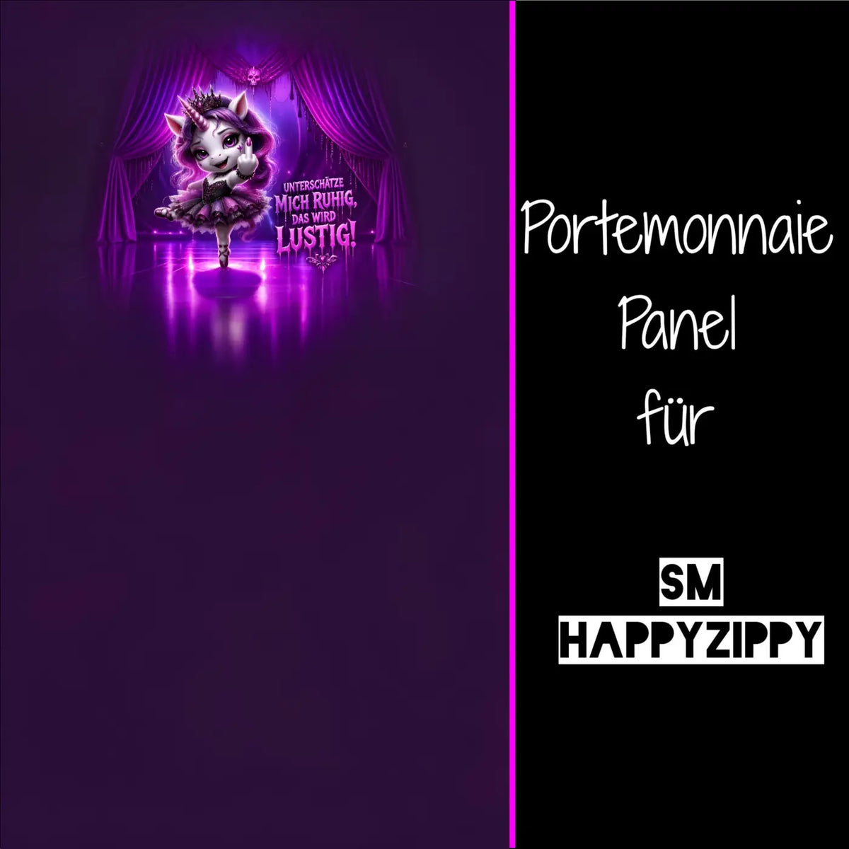 HappyZippy KL Portemonnaie Panel Dancing Unicorn | 15x25cm