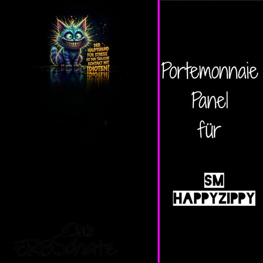HappyZippy KL Portemonnaie Panel Grincat Stress | 15x25cm