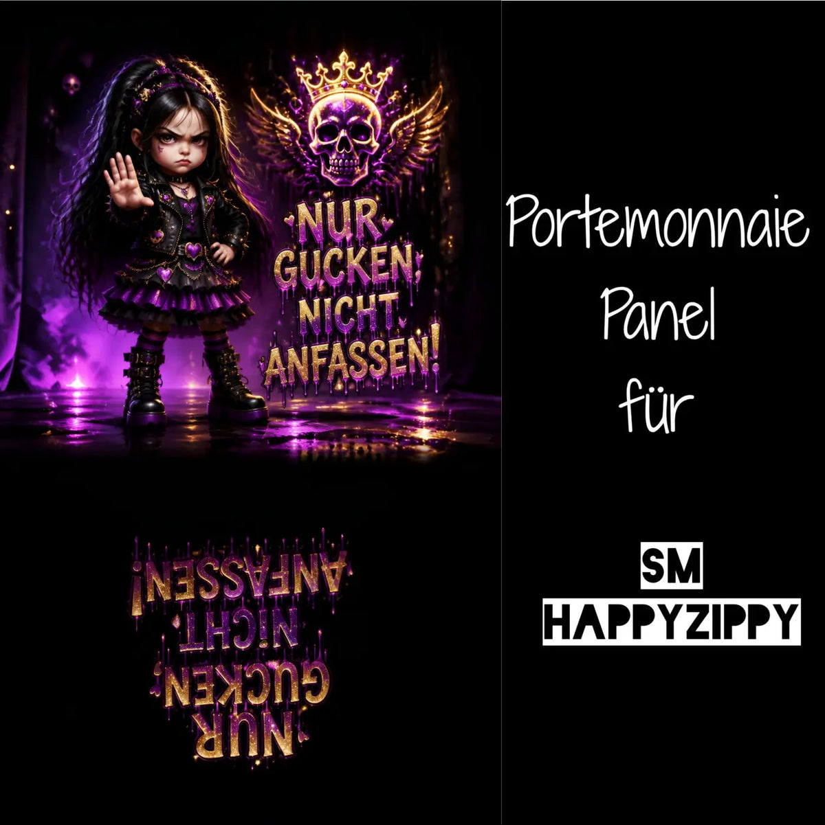 HappyZippy KL Portemonnaie Panel Nur Gucken | 15x25cm - PP