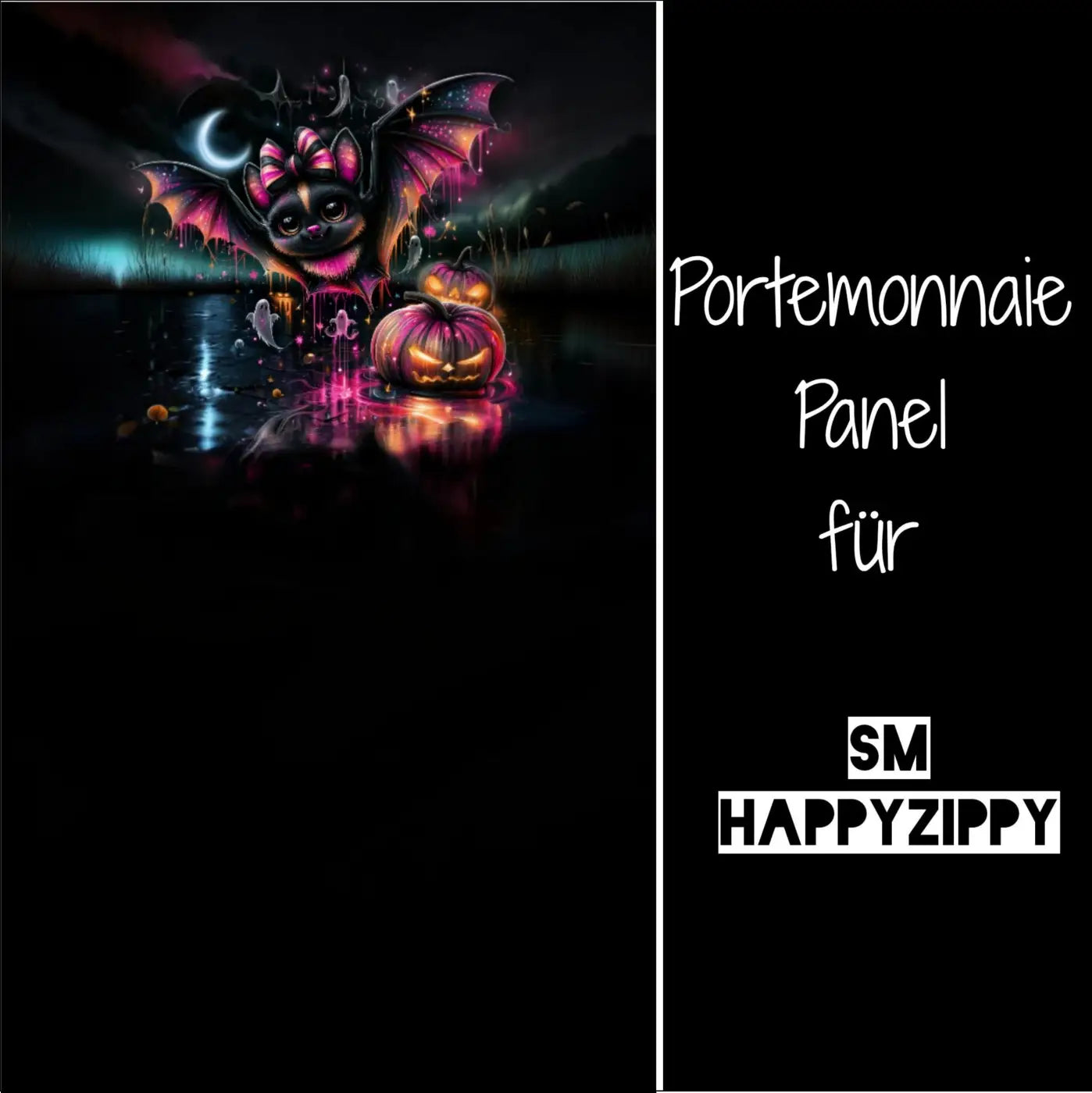 HappyZippy KL Portemonnaie Panel Halloween Bat | 15x25cm
