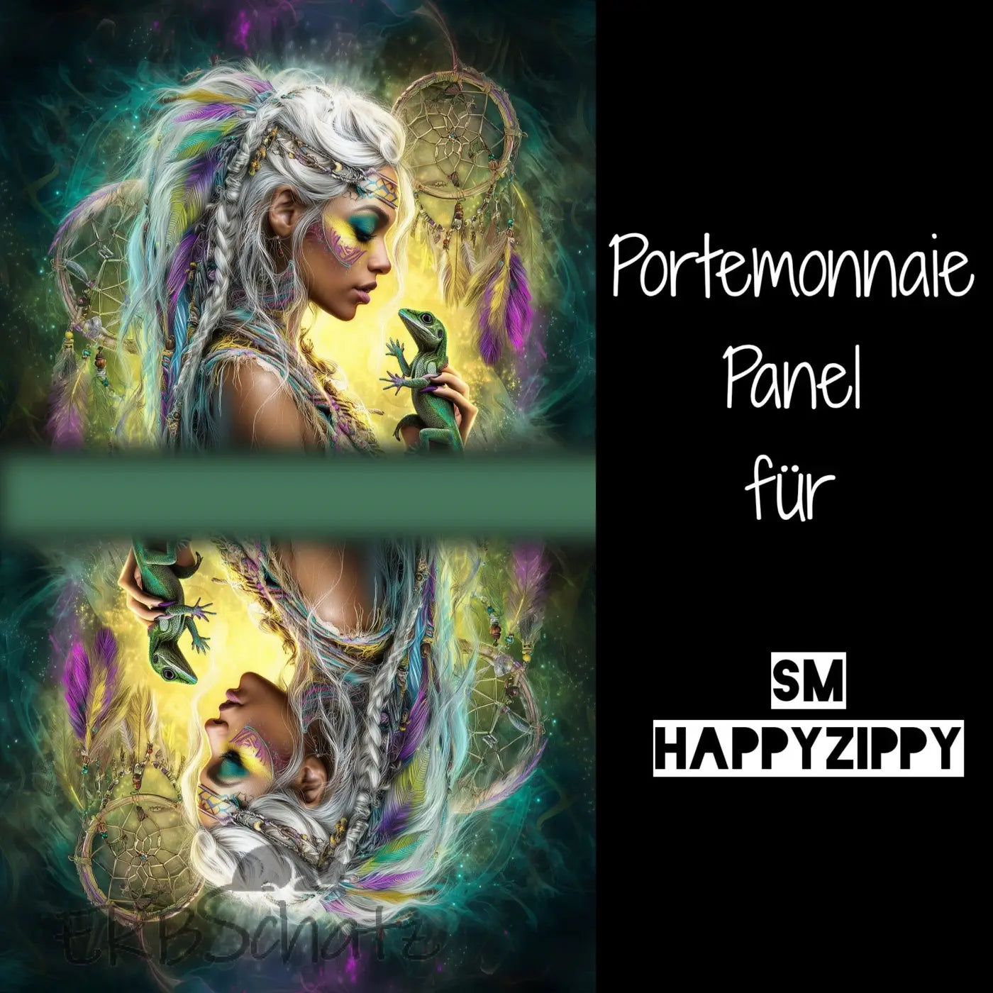 HappyZippy KL Portemonnaie Panel Leguan Girl | 15x25cm - PP