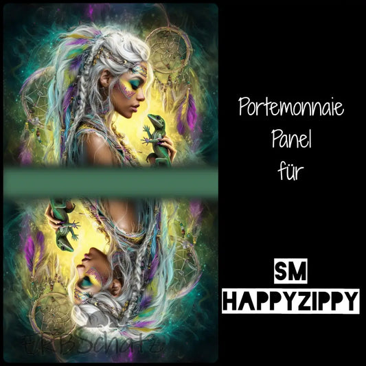 HappyZippy KL Portemonnaie Panel Leguan Girl | 25 x 15cm