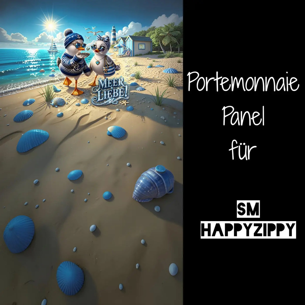 HappyZippy KL Portemonnaie Panel Meer Liebe | 15x25cm - PP