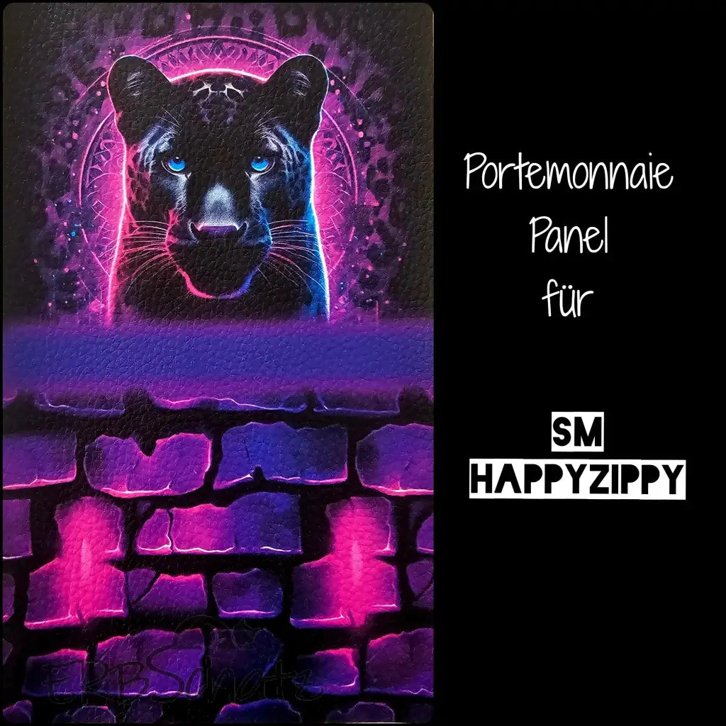 HappyZippy KL Portemonnaie Panel Purple Panther | 25 x 15cm