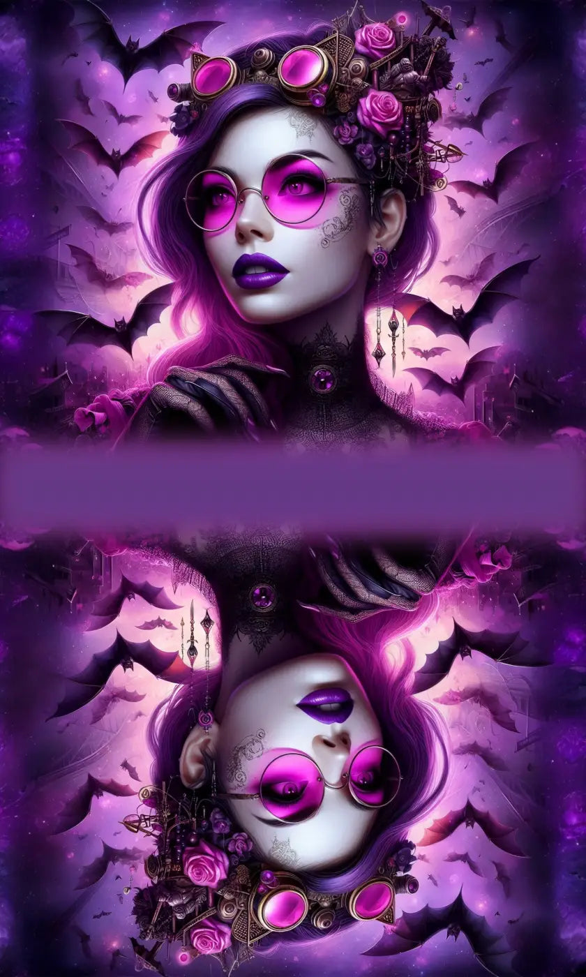 HappyZippy KL Portemonnaie Panel Purple Woman Bat | 15x25cm