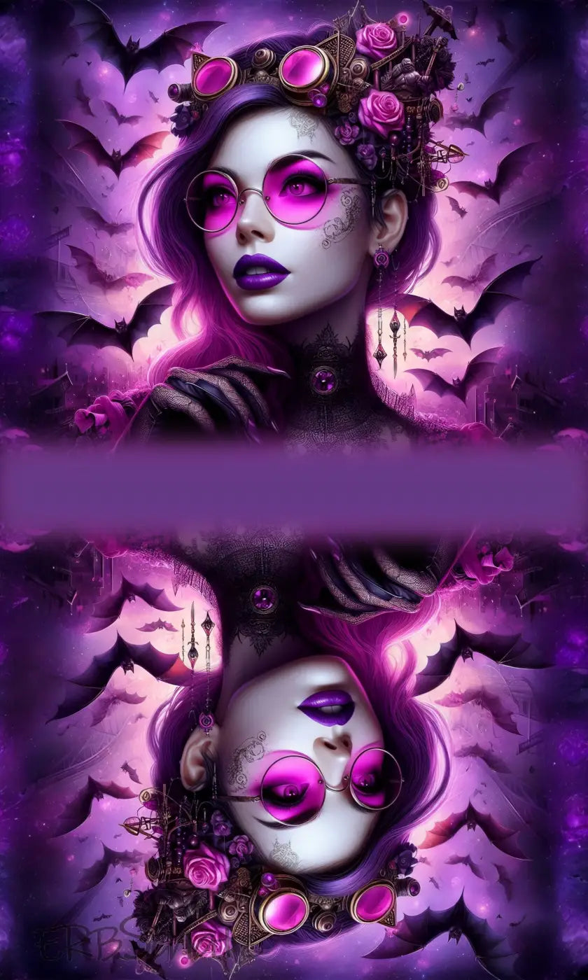 HappyZippy KL Portemonnaie Panel Purple Woman Bat | 15x25cm