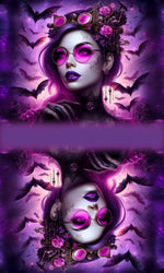 HappyZippy KL Portemonnaie Panel Purple Woman Bat | 15x25cm