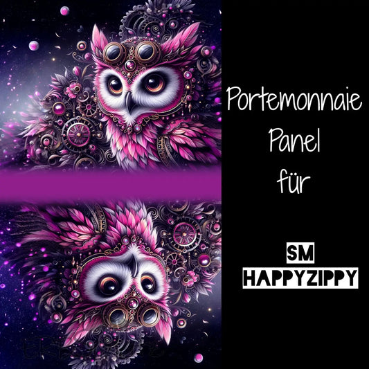 HappyZippy KL Portemonnaie Panel Steampunk Owl | 15x25cm